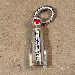 🆕Listing! 🆕 Brighton Message in a Bottle charm says I love you Red heart Retired